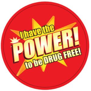 I Have the Power to be Drug Free Stickers – Rolls of 100