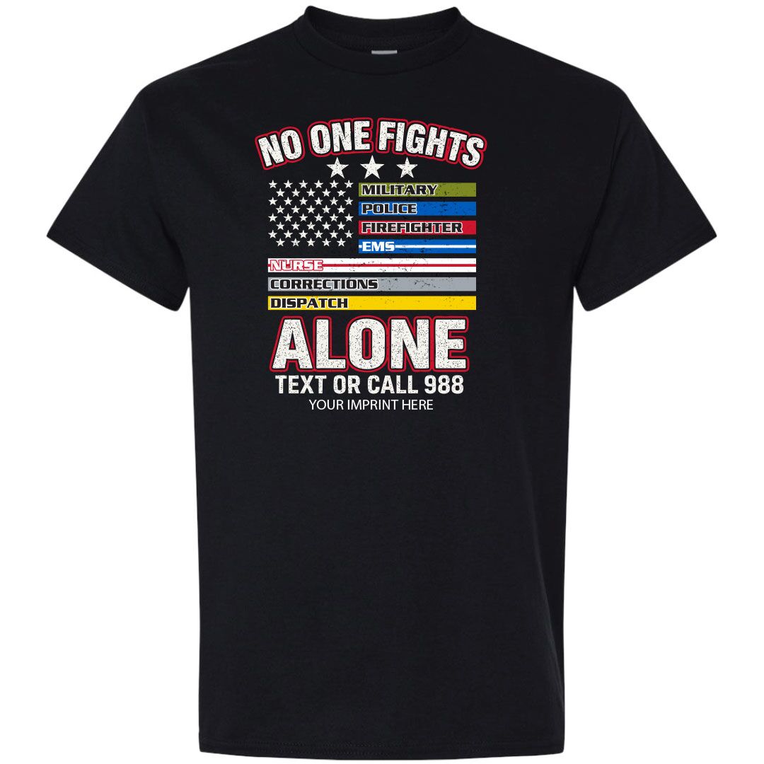 Mental Health Shirt: No One Fights Alone – Customizable