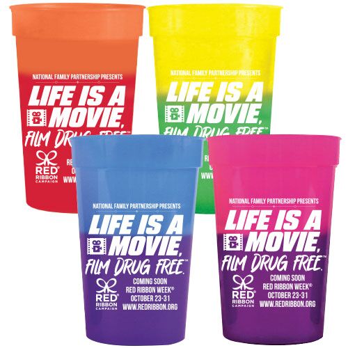 Red Ribbon Temperature Color Changing Cups