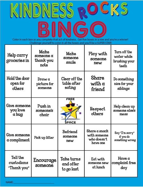 Kindness Rocks – Bingo Activity Sheet – Pads of 50 Kindness Rocks – Bingo Activity Sheet – Pads of 50