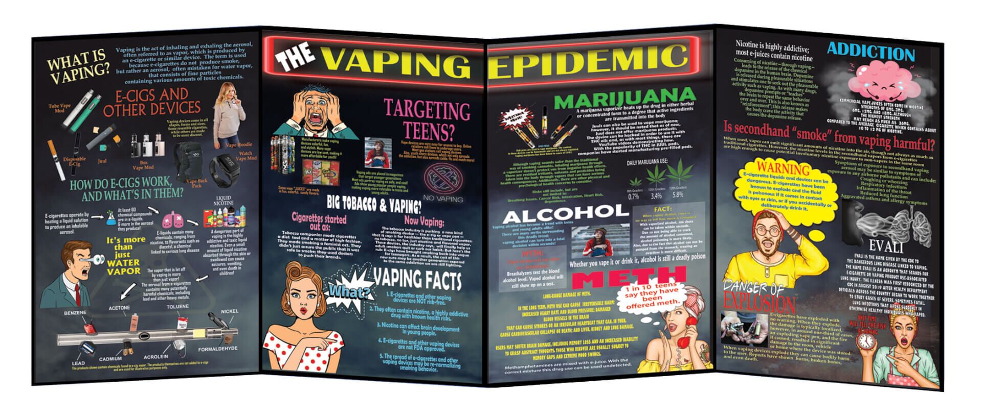 The Vaping Epidemic- Danger of Vaping Folding Display The Vaping Epidemic- Danger of Vaping Folding Display