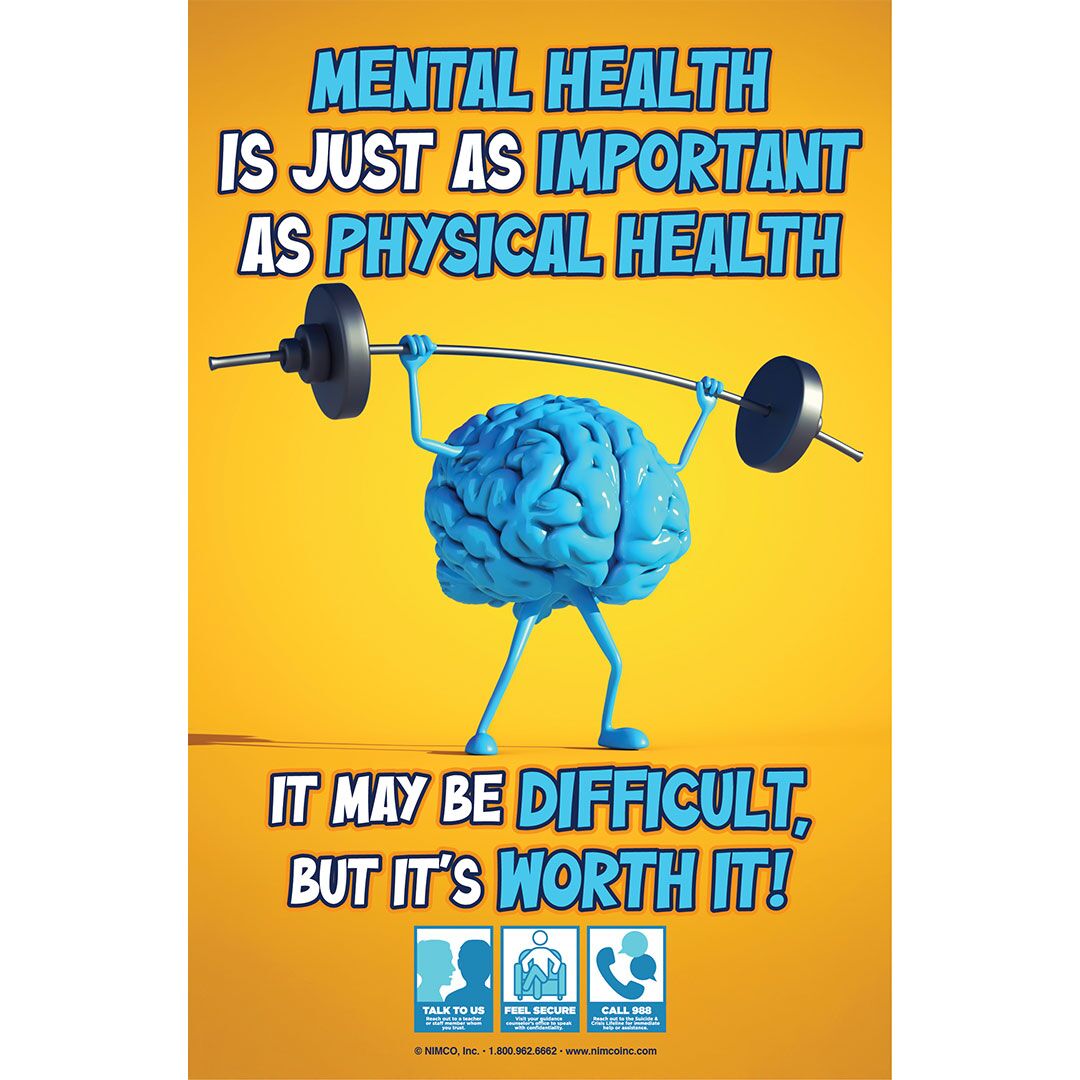 Mental Health Poster: Mental Health Is Just As Important As Physical Health Mental Health Poster: Mental Health Is Just As Important As Physical Health